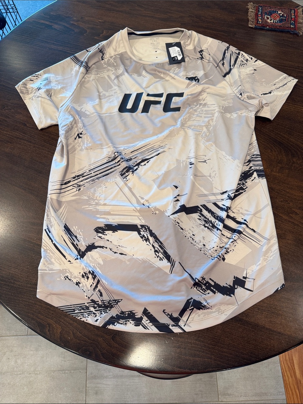 UFC Light Gray and Black Performance Tee
